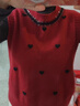 絲柏舍針織馬夾2026春裝新款女裝本命年串珠圓領(lǐng)寬松紅色馬甲 曬單實(shí)拍圖