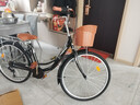 鳳凰官方旗艦店自行車(chē)成年人男女學(xué)生復古輕便城市通勤自行車(chē) 荷花 變速亮黑【靠背+裙網(wǎng)+扶手】 26寸【適合155-185cm】 曬單實(shí)拍圖