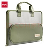 得力（deli）A4/7格橫版布質(zhì)風(fēng)琴包多層文件夾試卷收納袋 文件袋資料手提包資料冊學(xué)習辦公 PM339綠色 曬單實(shí)拍圖