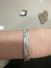 周六福（ZLF）  S999足銀手鐲女三生三世浪漫鐘情實(shí)心銀飾鐲子 單個(gè)手鐲56mm 曬單實(shí)拍圖