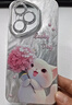 世韓【自帶鏡頭膜】適用榮耀X70手機殼榮耀X70保護套輕薄防摔全包高端創(chuàng  )意男女款羽紗簡(jiǎn)約繡球貓+手鏈 曬單實(shí)拍圖