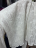 香影法式提花白色蕾絲衫女2026春季新款半高領(lǐng)含羊毛修身打底上衣 鷺白 S 155/80A/85-95斤 曬單實(shí)拍圖