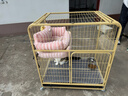 獒少保貓籠 大號貓籠子帶廁所貓別墅貓窩成貓幼貓貓舍貓屋寵物籠子用品 黃色 大雙層 84.5*60.5*96cm 曬單實(shí)拍圖