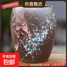 粗陶透氣花盆大號家用客廳陽(yáng)臺庭院盆景發(fā)財樹(shù)盆栽花卉綠植花盆 直口甩釉黑 曬單實(shí)拍圖