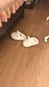 名創(chuàng  )優(yōu)品（MINISO）羊咩咩棉拖鞋女秋冬家居室內厚底月子毛毛拖鞋白色包跟款40-41 曬單實(shí)拍圖