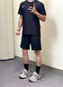 安踏（ANTA）速干運動(dòng)套裝男2026夏季青少年休閑T恤短袖短褲男士健身跑步套裝 基礎黑(速干透氣+斜插口袋) L/175(120-140斤） 曬單實(shí)拍圖