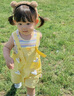 G.duck小黃鴨童裝女夏裝一周歲衣服女寶寶0-3歲嬰兒套裝5小童女孩兩件套 黃色 90 尺碼1~2歲【 80-90cm】 曬單實(shí)拍圖