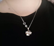 中國黃金四葉草足銀項鏈女款純銀心形吊墜38婦女神節禮物送女友老婆生日 足銀四葉之戀項鏈-托帕石 曬單實(shí)拍圖