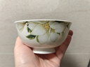 厚秀堂景德鎮骨瓷碗碟盤(pán)套裝家用組合新款陶瓷餐具中式簡(jiǎn)約飯碗面碗 4.5英寸高腳碗（2個(gè)）百合花 曬單實(shí)拍圖