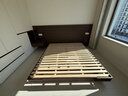 源氏木語(yǔ)實(shí)木床黑胡桃木臥室無(wú)床頭榻榻米小戶(hù)型懸浮雙人床1.8*2m(不含墊) 曬單實(shí)拍圖