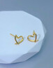 中國黃金（CHINA GOLD）愛(ài)心黃金耳釘女款足金心形5G耳飾養耳洞婦女節生日禮物送女友老婆 愛(ài)心耳釘 約1g 曬單實(shí)拍圖