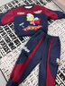 G.duck小黃鴨奧特曼衣服男童套裝春季新款兒童衛衣套裝帥氣寶寶兩件套 棗紅色 90 尺碼1~2歲【 80-90cm】cm 曬單實(shí)拍圖
