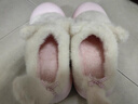 細細條（XIXITIAO）軟萌小貓棉拖鞋女冬天Lolita可愛(ài)軟妹保暖厚底家居毛毛鞋 粉色 全包款【可愛(ài)貓耳朵】 38-39 【標準碼】 曬單實(shí)拍圖