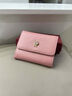 袋鼠女士錢(qián)包2026新款真皮學(xué)生牛皮三折小巧卡包零錢(qián)包手抓卡包皮夾子 粉紅色-馬 曬單實(shí)拍圖