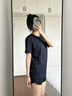 361°t恤女士短袖冰絲速干衣運動(dòng)服飾春夏季籃球體恤透氣訓練跑步服裝 深墨藍-4 L 曬單實(shí)拍圖