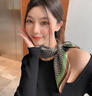 BEGG真絲絲巾女韓國春季百搭拼色圓圈上班服飾領(lǐng)巾經(jīng)典圍巾小方巾 聯(lián)系客服備注顏色 曬單實(shí)拍圖