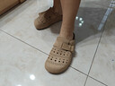 百麗（Belle）透氣打孔面勃肯鞋女2026夏新商場(chǎng)同款厚底可外穿拖鞋F5Z1DBH6預售 杏色 38 曬單實(shí)拍圖