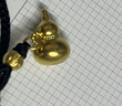 中國黃金（CHINA GOLD）黃金葫蘆吊墜男女足金項鏈福祿相伴掛墜婦女節生日禮物送女友老婆 【今/次日達】葫蘆吊墜+福字珠【黑繩】約1.15g 曬單實(shí)拍圖
