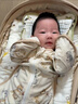 威爾貝魯（WELLBER）新生兒防驚跳睡袋嬰兒0-6個(gè)月包裹式包巾投降式四季包單 小天使L 曬單實(shí)拍圖