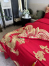 幻蝶中式婚慶四件套紅色龍鳳刺繡婚房婚禮繡花結婚被套床上用品 龍鳳大喜D【高檔重工刺繡】 1.8床單式四件套【被套200-230】 曬單實(shí)拍圖