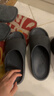 稻草人厚底拖鞋男士居家用浴室洗澡防滑踩屎感情侶簡(jiǎn)約女涼拖 黑 44-45 曬單實(shí)拍圖