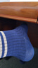 宜而爽【10A抑菌 100%純棉】男士襪子男春秋條紋運動(dòng)防臭耐磨透氣中筒襪 曬單實(shí)拍圖