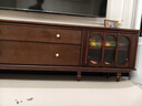 巢趣美式輕奢實(shí)木電視柜法式復古茶幾電視柜組合客廳落地電視機家具 安娜電視柜2.2米黑胡桃[櫻桃木] 曬單實(shí)拍圖