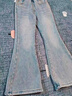 女童牛仔喇叭褲復古4-15兒童秋裝彈力休閑長(cháng)褲子修身顯瘦中大童潮 牛仔褲 160cm 曬單實(shí)拍圖
