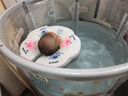 iuu嬰兒游泳桶免安裝 兒童洗澡桶 可折疊泡澡桶家用新生兒游泳池浴桶 【免安裝-透明】巨無(wú)霸+游泳圈 母嬰級面料，耐磨穩固防變形 曬單實(shí)拍圖