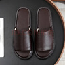 米詩(shī)德（MISHIDE）高檔真皮拖鞋男全牛皮涼拖牛筋底夏季休閑居家防滑高端涼鞋 深棕色 28 適合41至42 曬單實(shí)拍圖