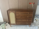 實(shí)木斗柜北歐輕奢實(shí)木邊柜客廳多功能臥室柜子儲物柜簡(jiǎn)約收納柜 胡桃色【質(zhì)保十年】 一門(mén)四斗柜【整裝到家】 曬單實(shí)拍圖