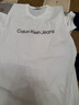 Calvin KleinJeans夏季男女情侶中性休閑年輕多色ck印花修身打底短袖T恤上衣 曬單實(shí)拍圖