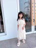 G.duck小黃鴨童裝女童裙子夏季兒童連衣裙2025新款女孩香檳色露肩公主裙 杏色 140 建議9~10歲（130-140cm） 曬單實(shí)拍圖