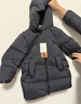 巴拉巴拉童裝兒童羽絨服女男童冬中長(cháng)款加厚保暖外套純色連帽衣服 黑色90001-灰鴨絨 130 充絨量137g 曬單實(shí)拍圖