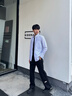 金利來(lái)【泡泡紗/純棉】2026春夏新款長(cháng)袖襯衫男士條紋時(shí)尚休閑輕盈襯衣 天藍-25 L 175/92A 推薦135-150斤 曬單實(shí)拍圖