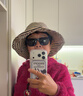 途尊日系可折疊夏季條紋漁夫帽女新款長(cháng)防曬帽子時(shí)尚盆帽大頭圍太陽(yáng)帽 黑米條紋 曬單實(shí)拍圖