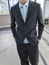 羅蒙（ROMON）冰絲高彈防曬西服男春夏新款彈力無(wú)痕單西商務(wù)西裝易打理外套男 XF003黑色【冰絲防曬款】 XL (180) 【建議145-165斤】 曬單實(shí)拍圖