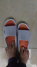 回力運動(dòng)涼鞋男新款速干防滑耐磨戶(hù)外拖鞋pvc加厚軟底防臭浴室一字鞋 白橙色【防滑+耐磨】 42-43 【標準尺碼】 曬單實(shí)拍圖
