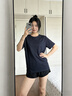 361°t恤女士短袖冰絲速干衣運動(dòng)服飾春夏季籃球體恤透氣訓練跑步服裝 深墨藍-4 L 曬單實(shí)拍圖