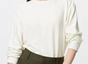 優(yōu)衣庫女裝柔軟針織搖粒絨圓領(lǐng)套頭衫/長(cháng)袖抓絨衛衣T恤479609 479609/01乳白色 S 曬單實(shí)拍圖