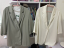 三彩【六好涼感西裝】2026春季新款寬松七分袖西服外套通勤氣質(zhì)Z 米白色 XL 170/92A 曬單實(shí)拍圖