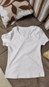 NOMe短袖T恤女V領(lǐng)正肩體恤上衣女修身內搭打底衫 白色 L  曬單實(shí)拍圖