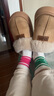 樸西女士棉拖鞋秋冬季家居保暖室內防滑情侶毛絨棉拖鞋 卡其色 36-37 曬單實(shí)拍圖