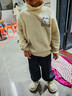 巴布豆男童高領(lǐng)毛衣冬季兒童加絨針織衫2025年新款保暖舒適內搭潮流童裝 米白 巴布招牌棕X 130 曬單實(shí)拍圖