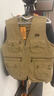 馬甲 男士中老年春秋多口袋釣魚(yú)馬夾背心 休閑95棉帶里襯外穿坎肩 卡其色（105款馬甲） 2XL （建議體重130-145斤） 曬單實(shí)拍圖