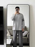 貓人男士睡衣男款秋冬季純棉長(cháng)袖2025新款套裝男生休閑家居服可外穿 主圖熱賣(mài)款：淺灰【純棉華夫格+長(cháng)袖長(cháng)褲】 L 【建議體重100-130斤】 曬單實(shí)拍圖