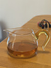 一品工坊臺灣公道杯高硼硅玻璃公杯純手工加厚大號分茶器茶海茶道茶具配件 黃把400ML 曬單實(shí)拍圖