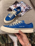 NEIGBORL【冰鎮西瓜】釗叔制日系復古增高低幫男女休閑運動(dòng)帆布硫化鞋子 藍色 42 曬單實(shí)拍圖