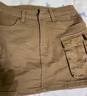 美式復古腰帶飾高腰大口袋工裝風(fēng)短褲A字大長(cháng)腿卡其色休閑褲熱褲 卡其色 L 曬單實(shí)拍圖