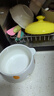 onlycook雙耳陶瓷碗 帶蓋蒸蛋碗燉盅 兒童輔食燕窩蒸盅煲湯小湯盅 黃色 曬單實(shí)拍圖